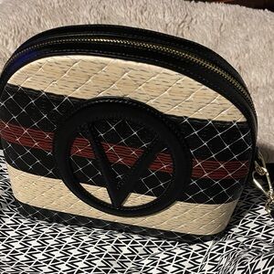 Valentino By Mario Valentino Diana Tresse Leather Crossbody, Black